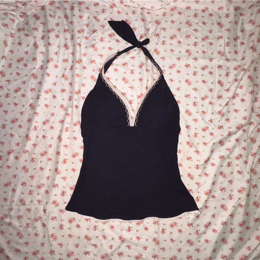 Profile By Gottex Black Fitted Backless Tank Top